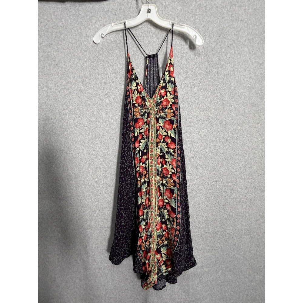 ASTR The Label Dress Womens S Multicolor Floral V Neck Strappy Sundress‎ Boho